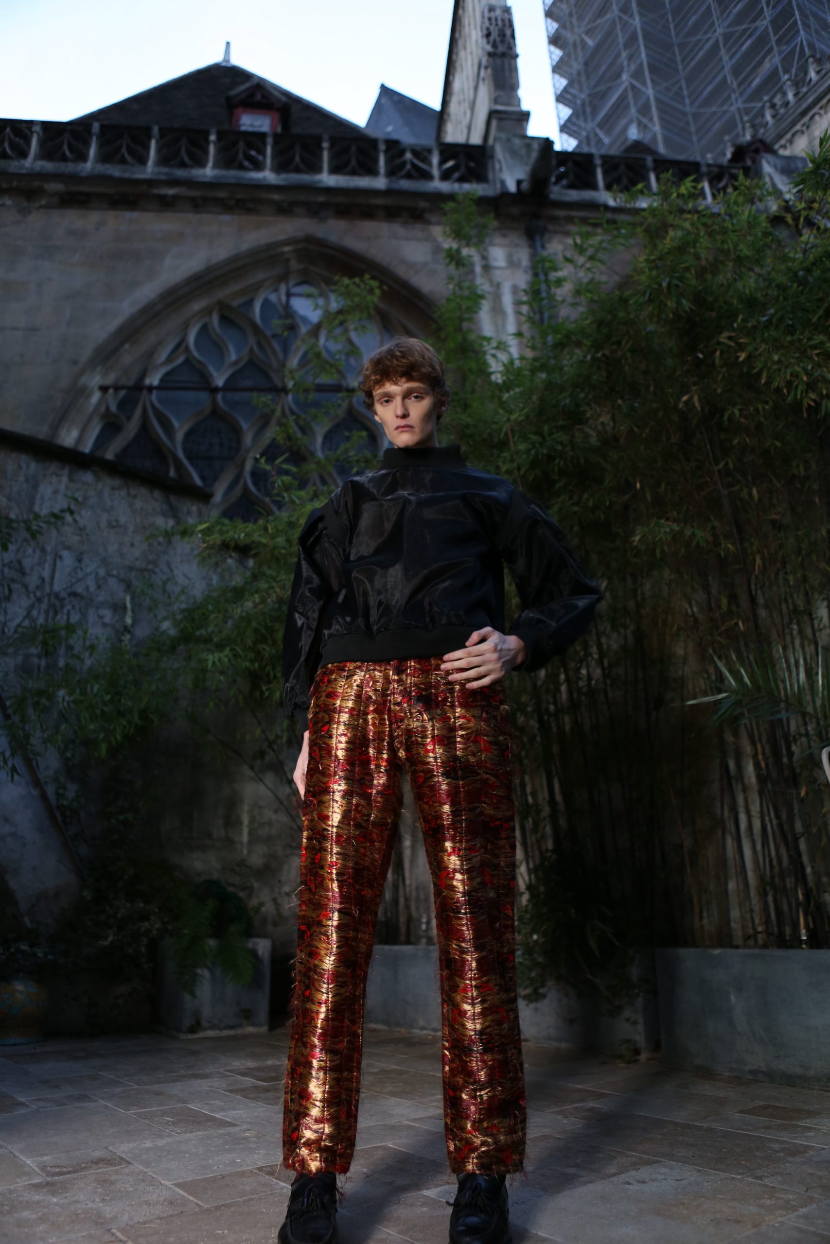 Crimson Ember Jacquard Pullover - Image 4